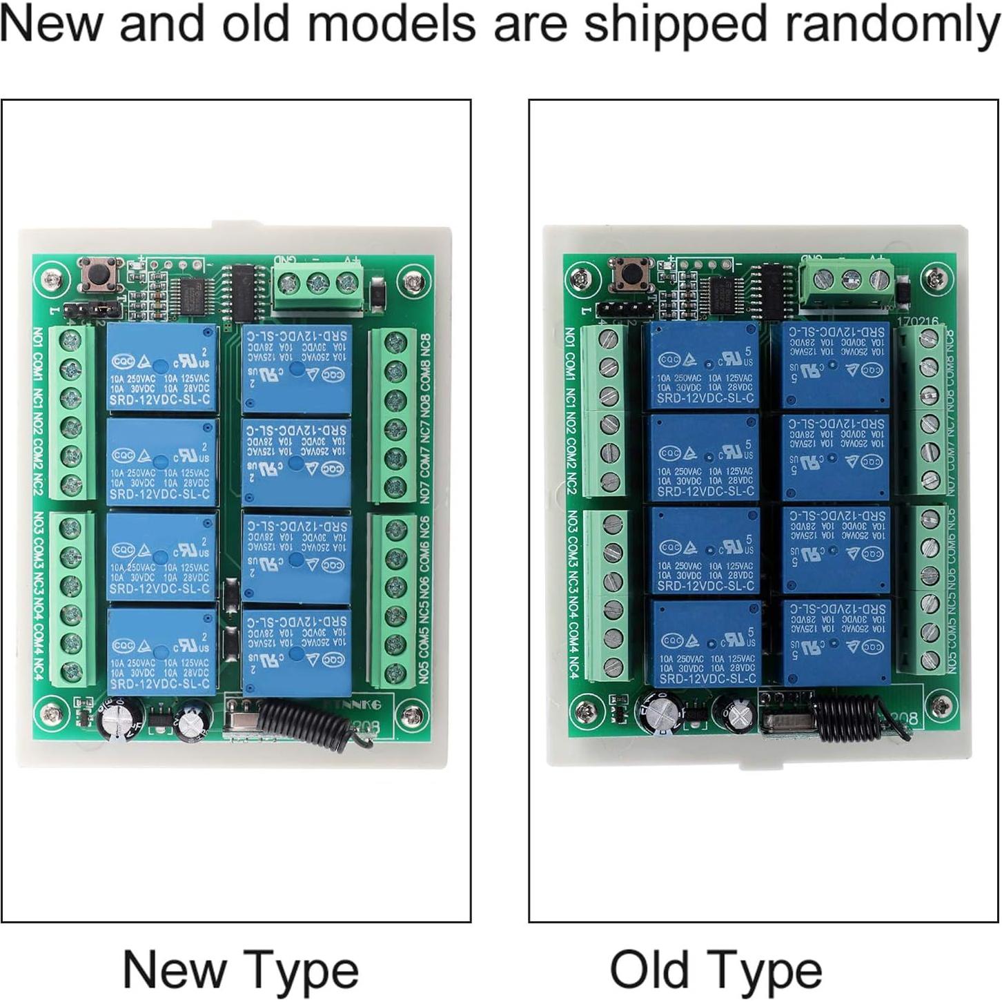 Módulo Receptor de Relé 12V Serounder 8 Canales RF 433MHz