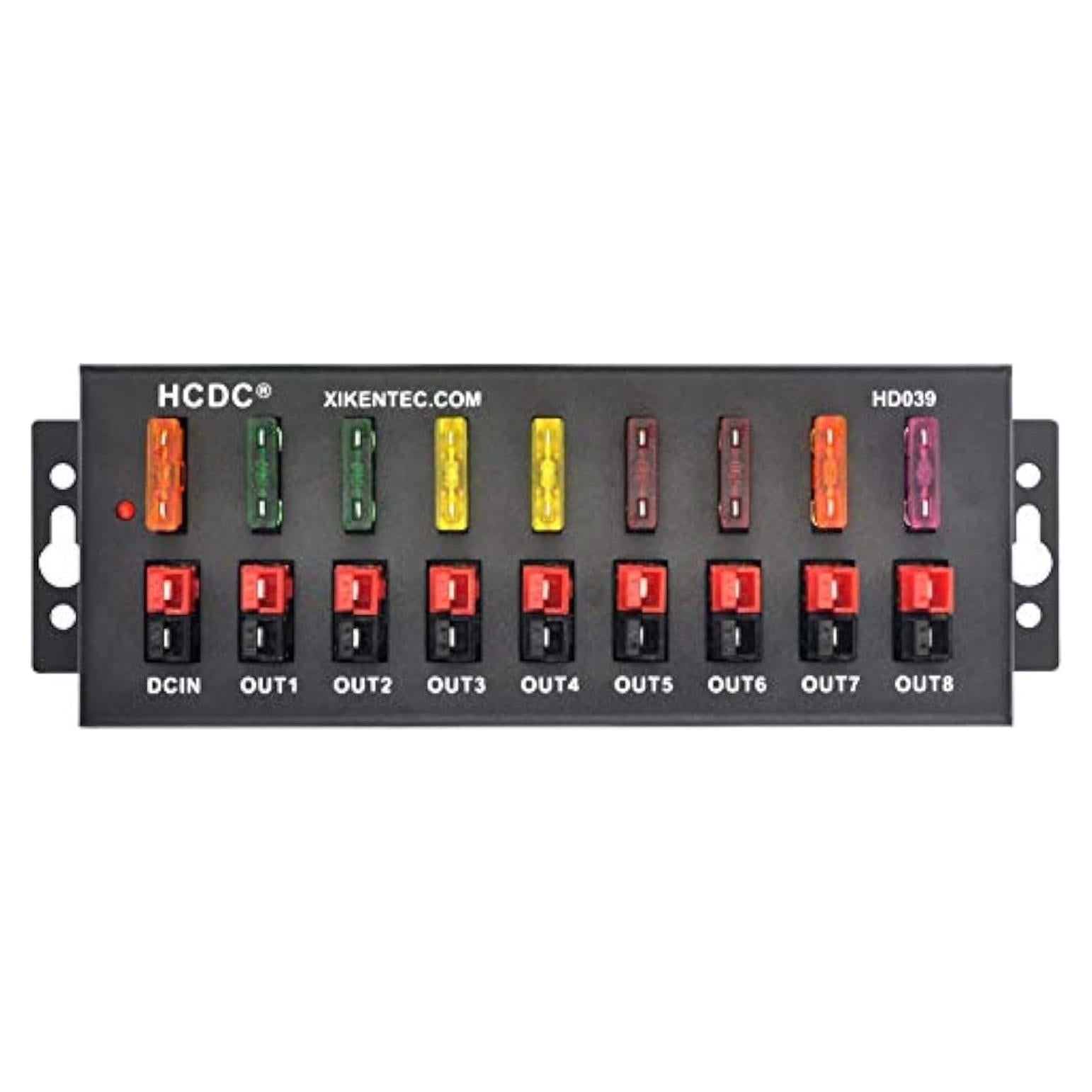 Módulo de Distribución HCDC 1 en 8 40A con LED y Fusibles