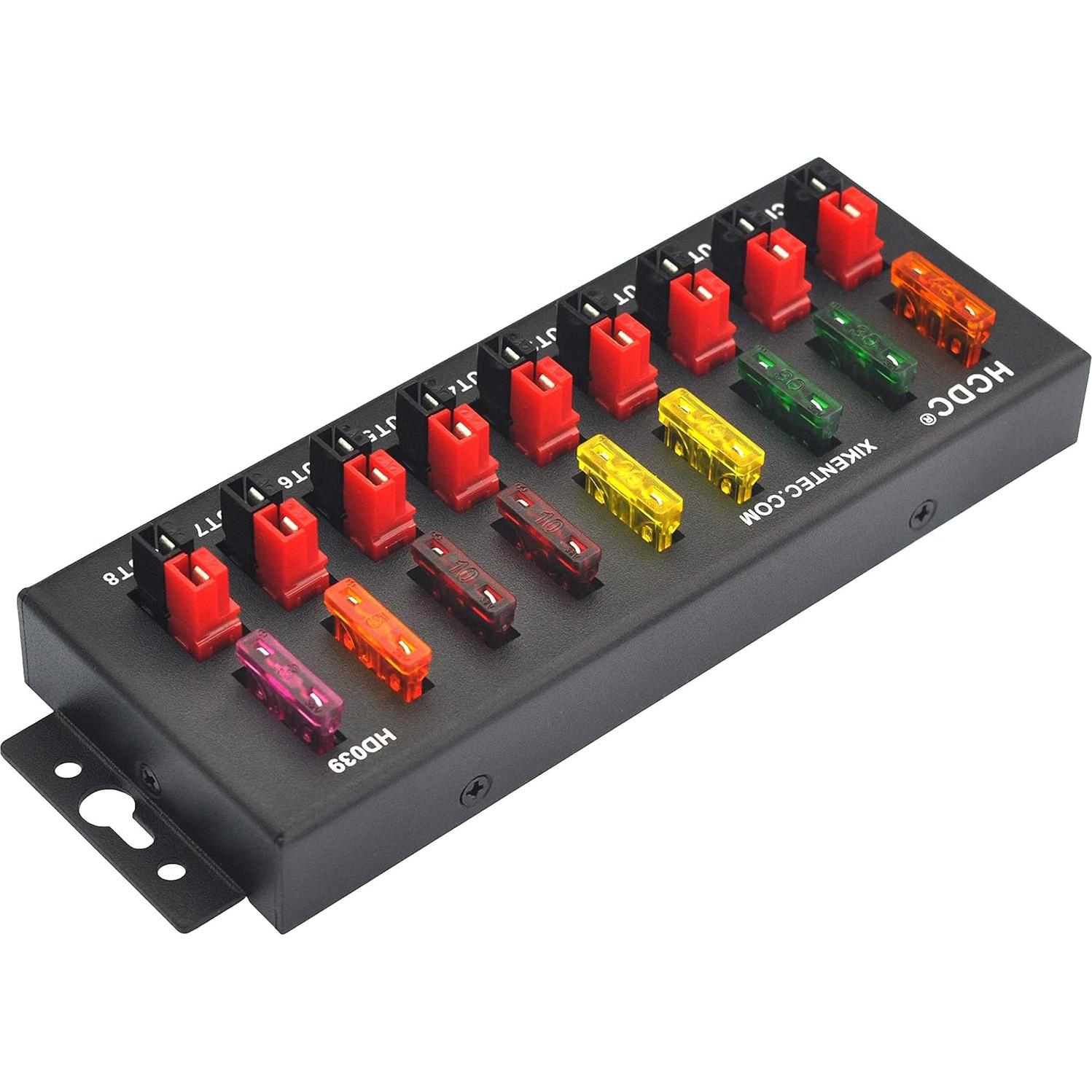 Módulo de Distribución HCDC 1 en 8 40A con LED y Fusibles