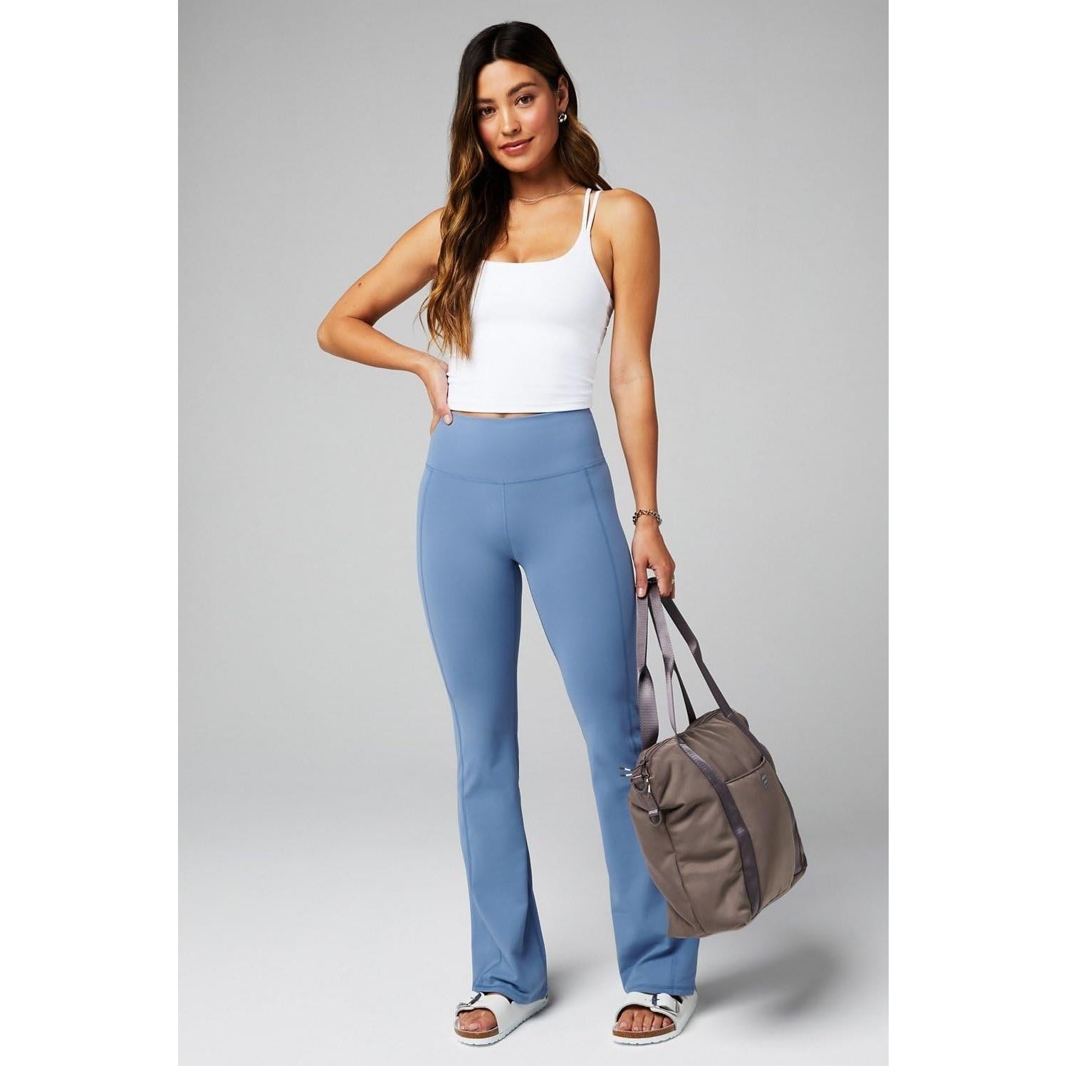 Pantalones Acampanados Fabletics Pureluxe Cintura Alta Azul