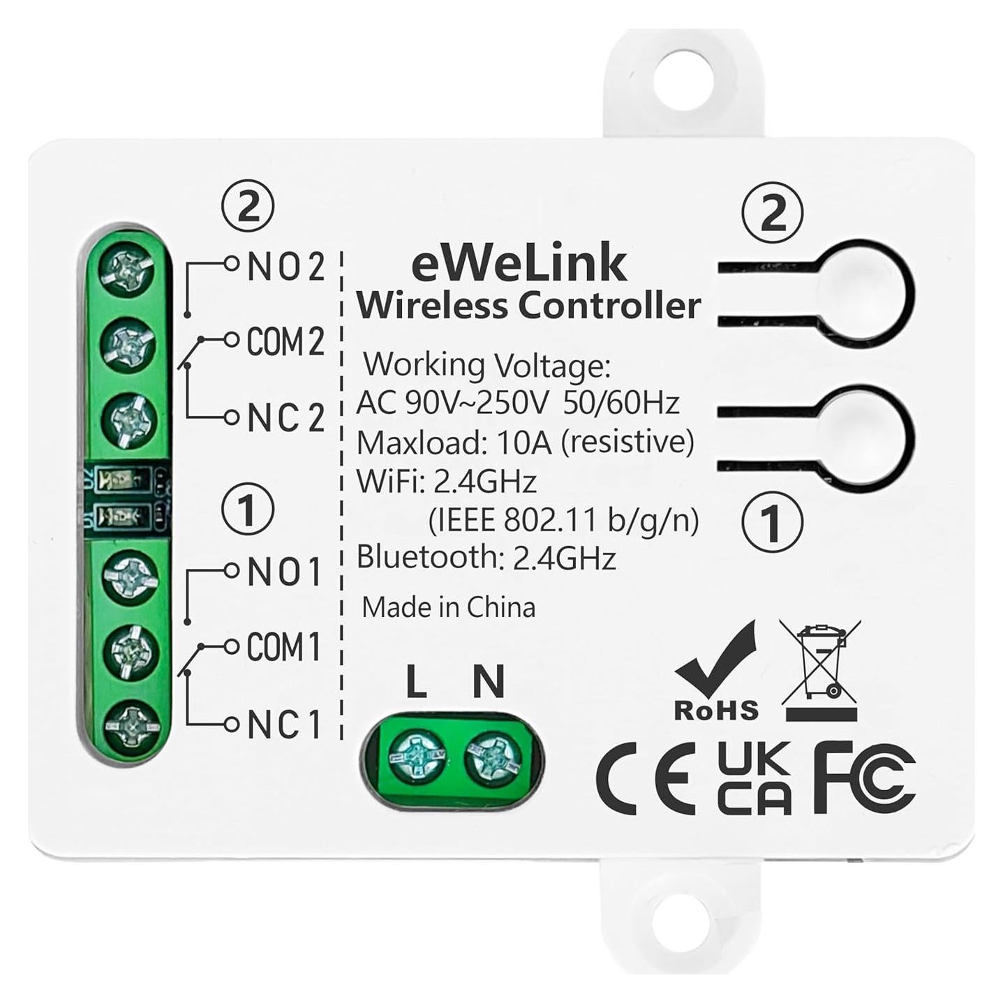 Interruptor Inteligente WiFi DieseRC EW2202 2 Canales 10A