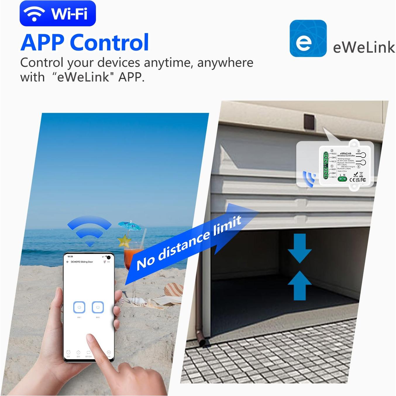 Interruptor Inteligente WiFi DieseRC EW2202 2 Canales 10A