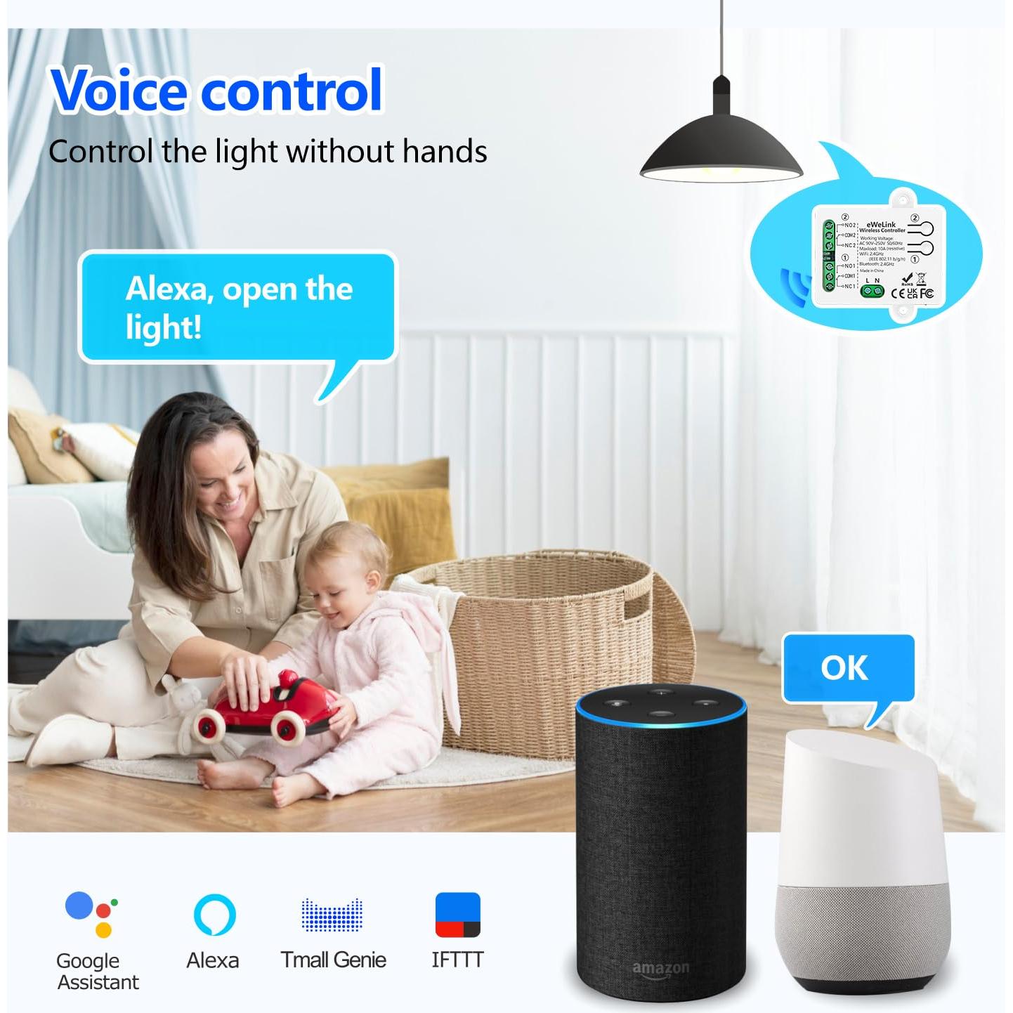 Interruptor Inteligente WiFi DieseRC EW2202 2 Canales 10A