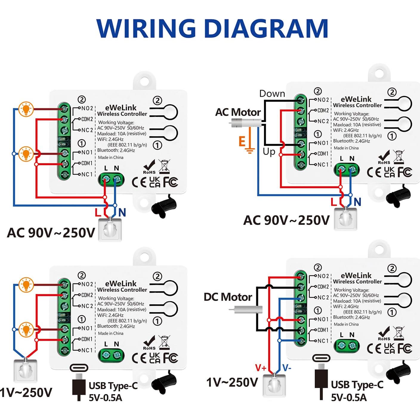 Interruptor Inteligente WiFi DieseRC EW2202 2 Canales 10A