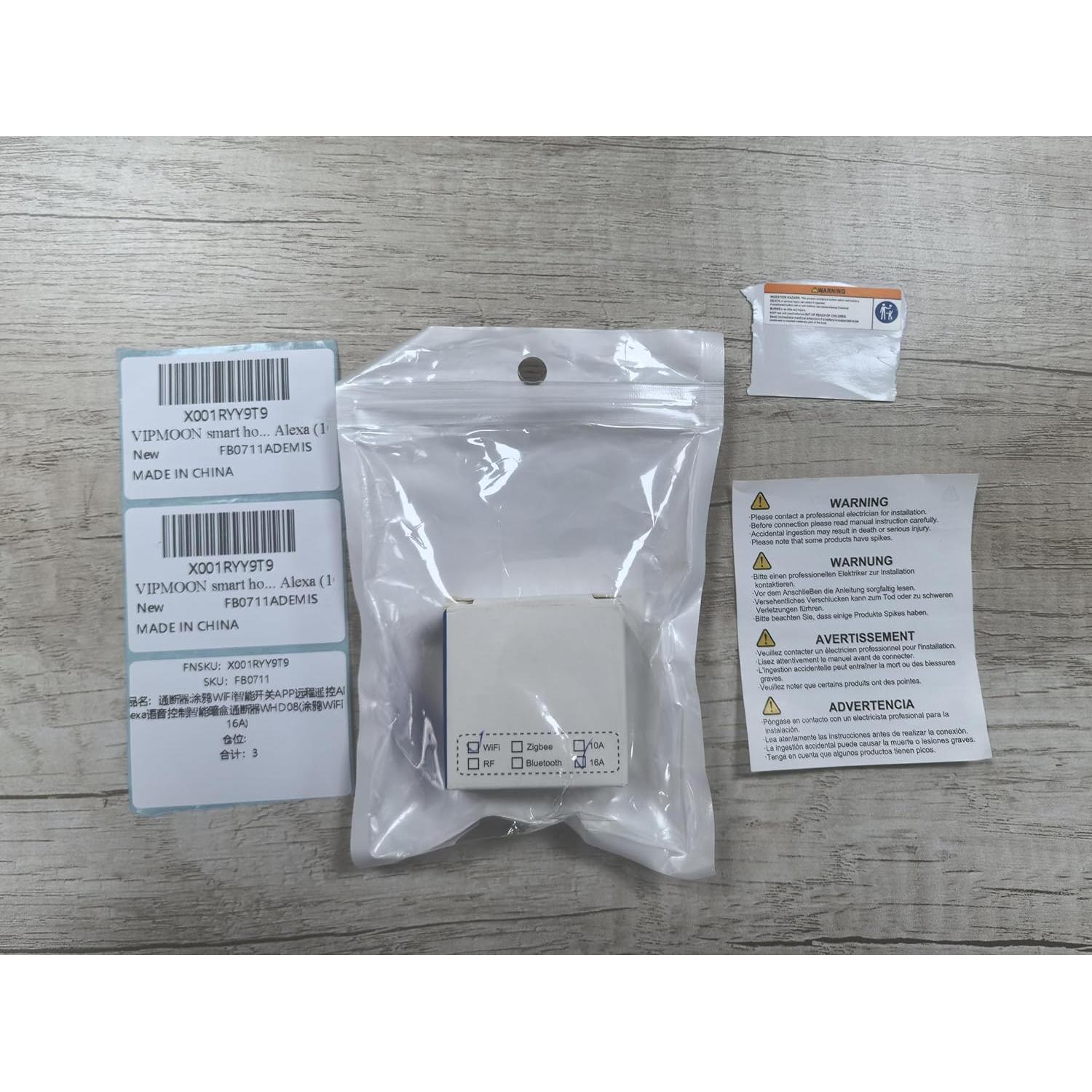 Interruptor Relé Inteligente VIPMOON WiFi 16A Control App