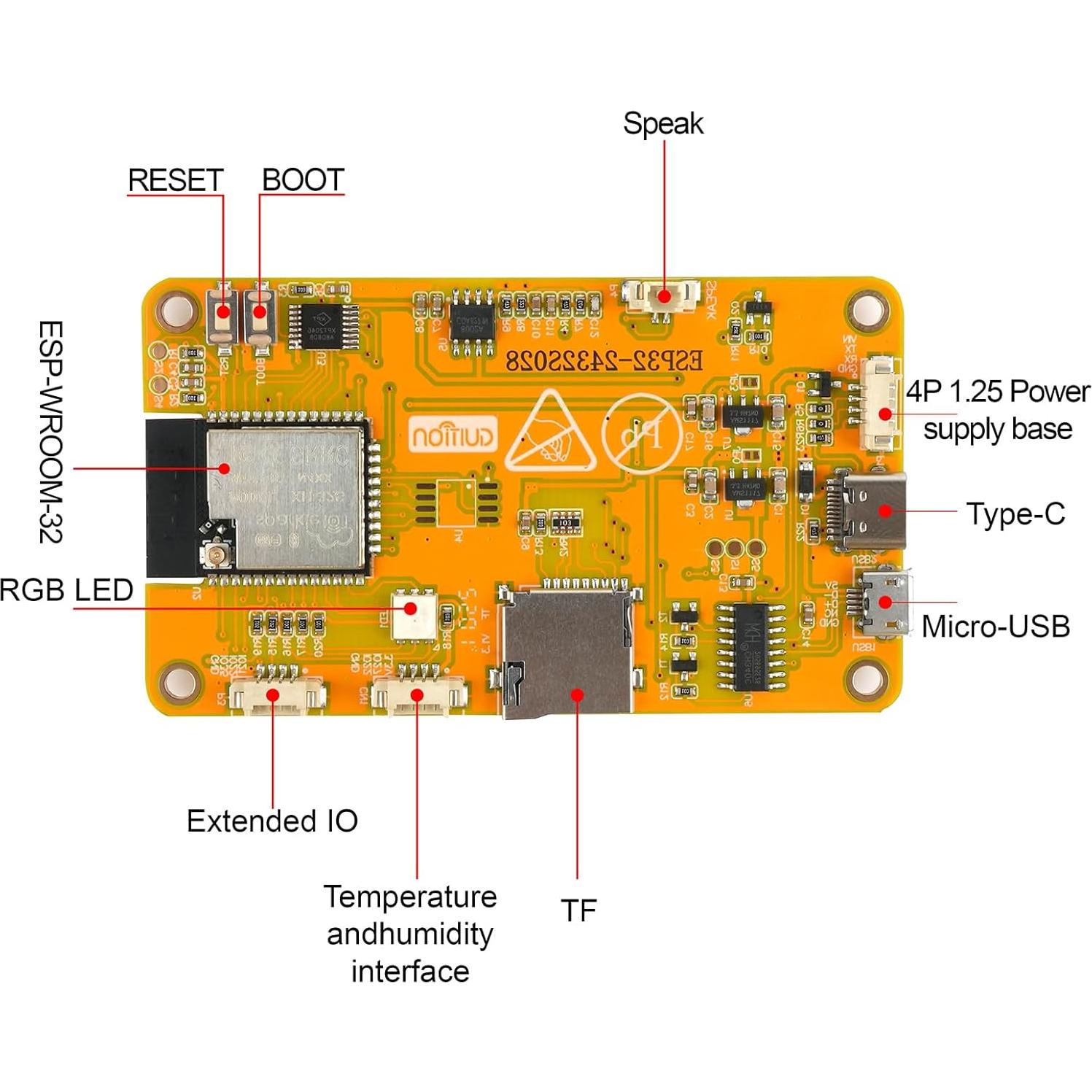 Módulo Pantalla LCD TFT 2.8" Rcmall ESP32-2432S028R WiFi BLE