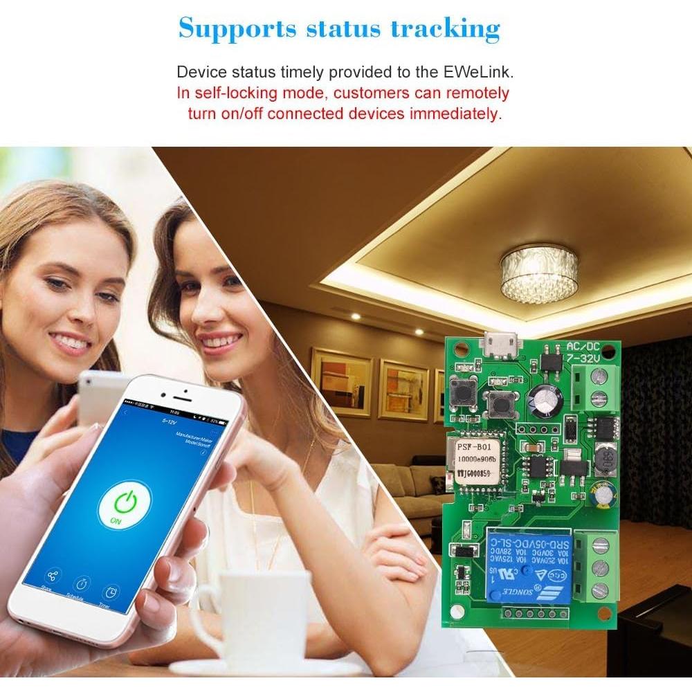 Interruptor WiFi Smilewolf SW-DC5V 7-32V para Automatización