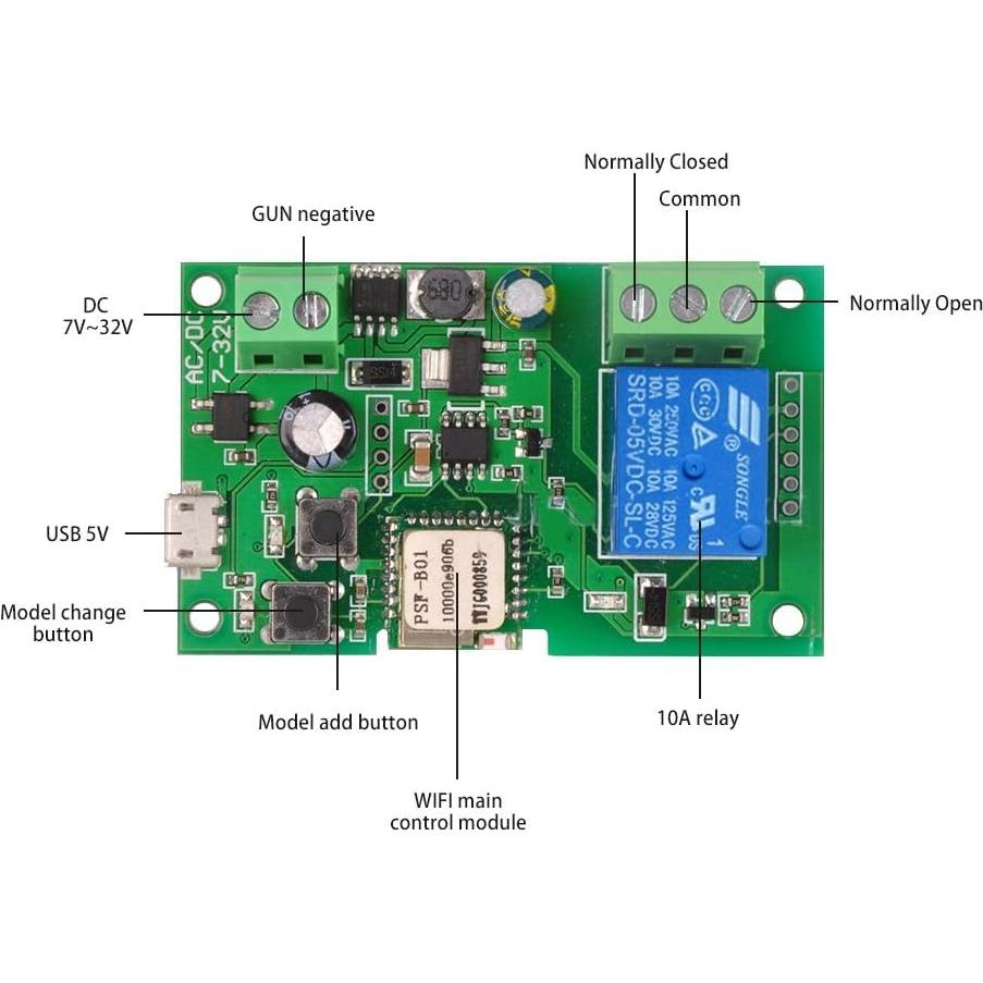 Interruptor WiFi Smilewolf SW-DC5V 7-32V para Automatización