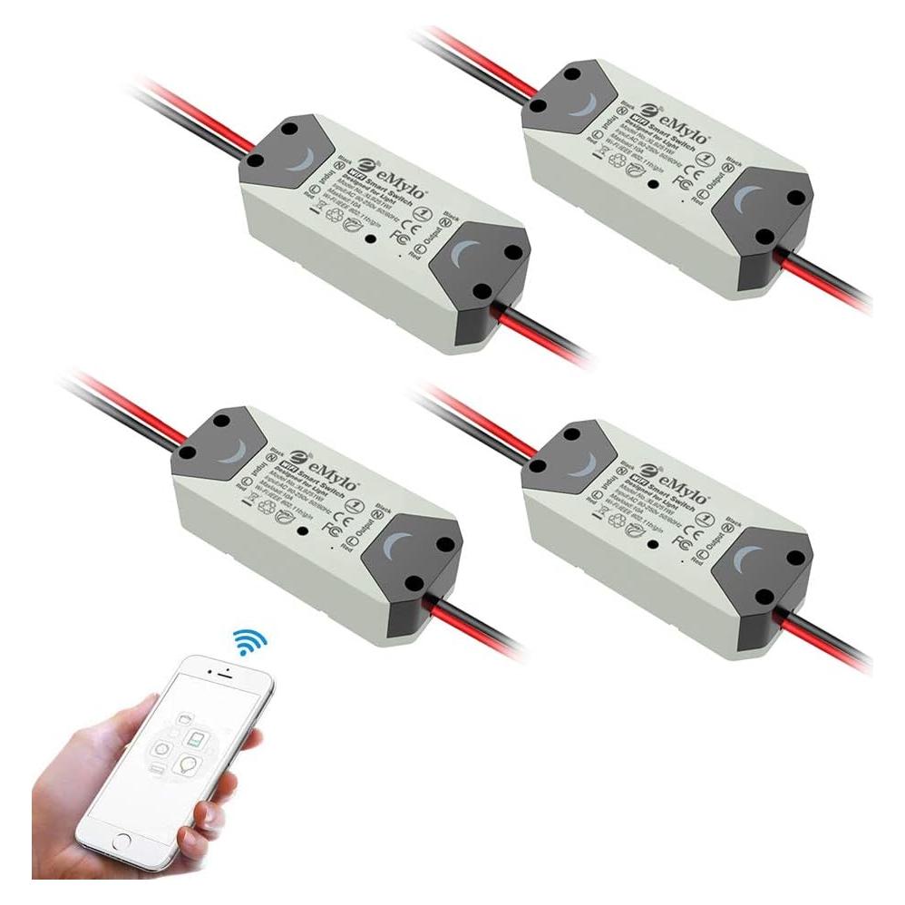 Interruptor WiFi Inteligente eMylo 4 Paquetes Control Remoto