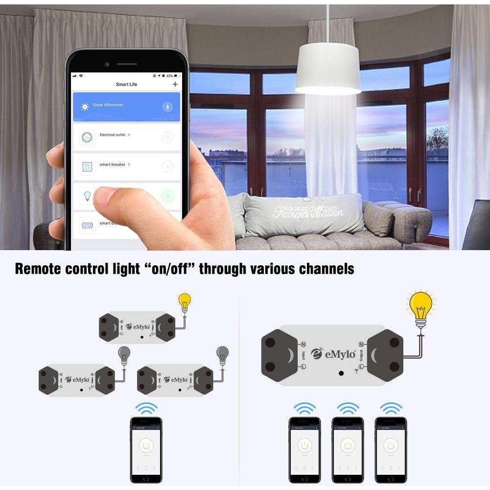 Interruptor WiFi Inteligente eMylo 4 Paquetes Control Remoto
