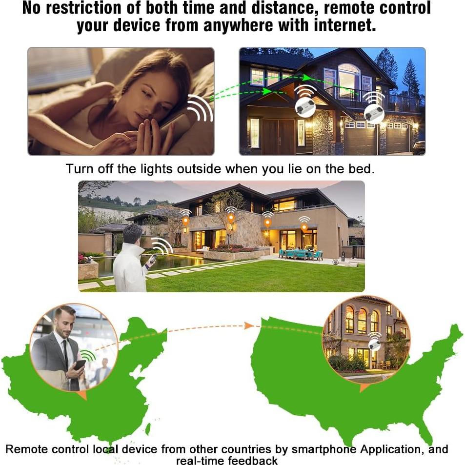 Interruptor WiFi Inteligente eMylo 4 Paquetes Control Remoto