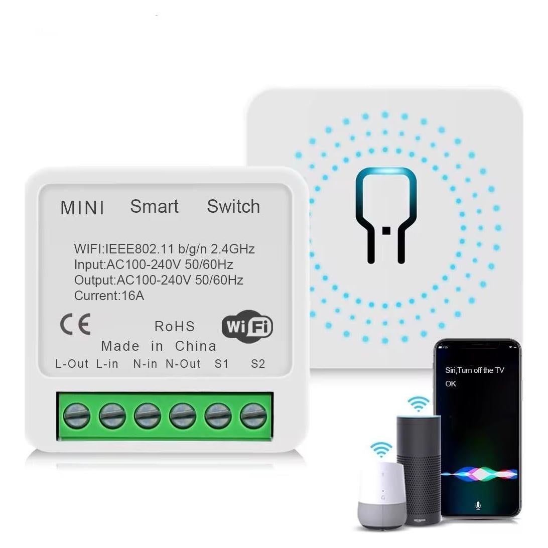 Relé Inteligente WiFi Revaniq Tuya Mini R2, Control por Voz