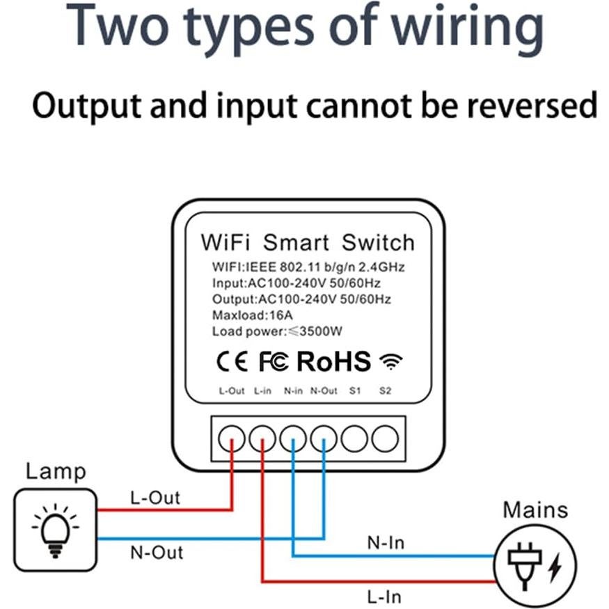 Módulo Relé Inteligente WiFi 16A QIACHIP - Control Remoto Ewelink