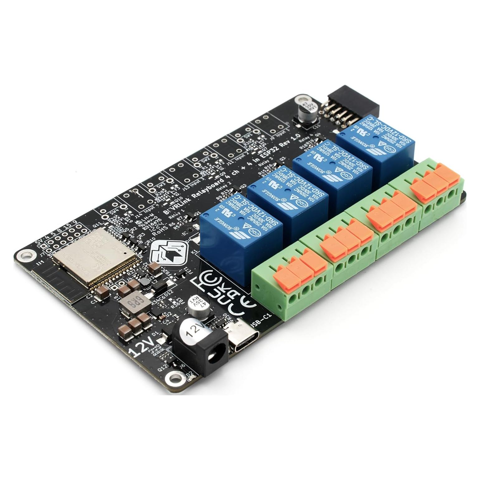 Módulo de Relé 4 Canales BEVRLink ESP32-C6 WiFi Bluetooth Zigbee