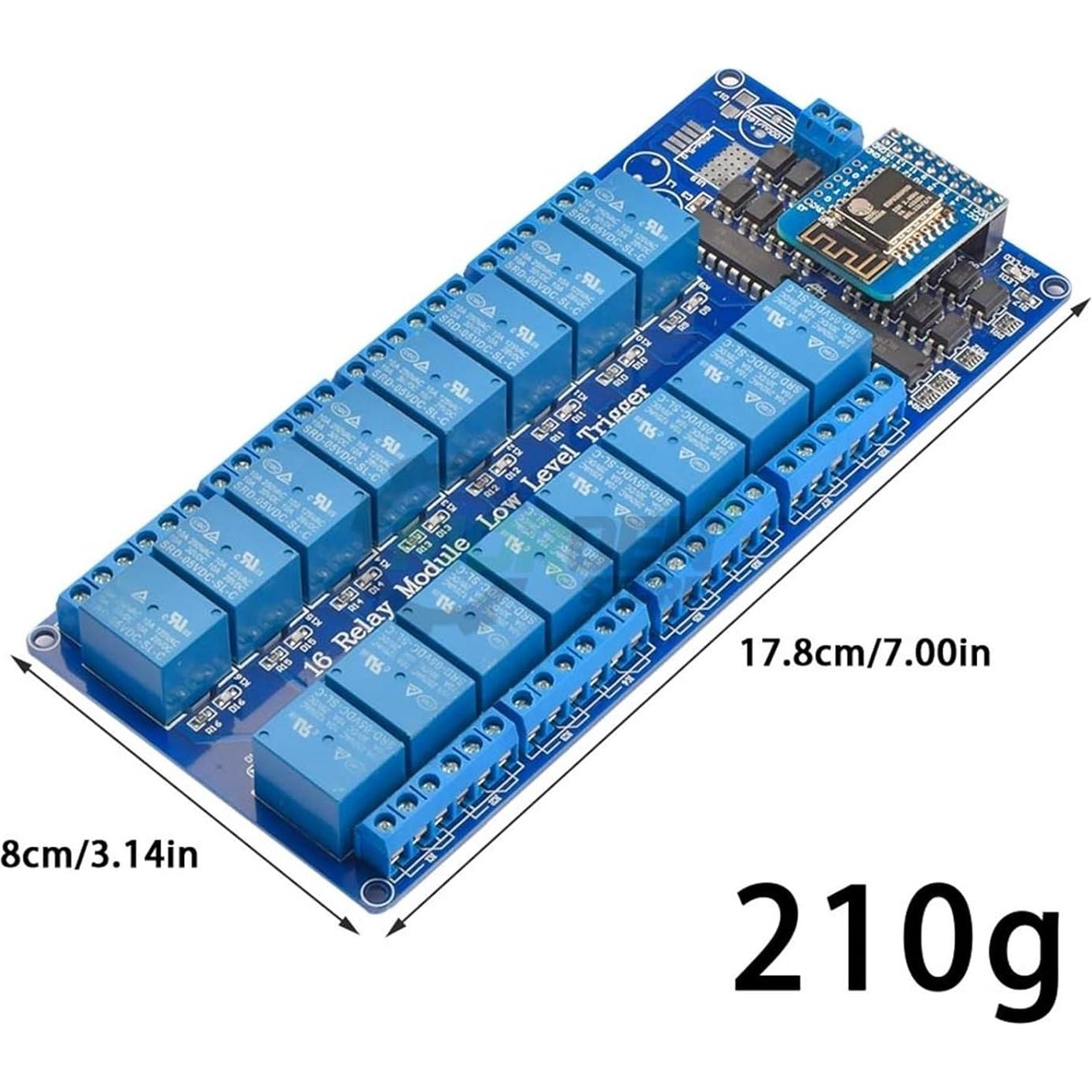 Módulo de Relé WiFi 16 Canales 5V/12V ESP8266 JGEMZIXXM