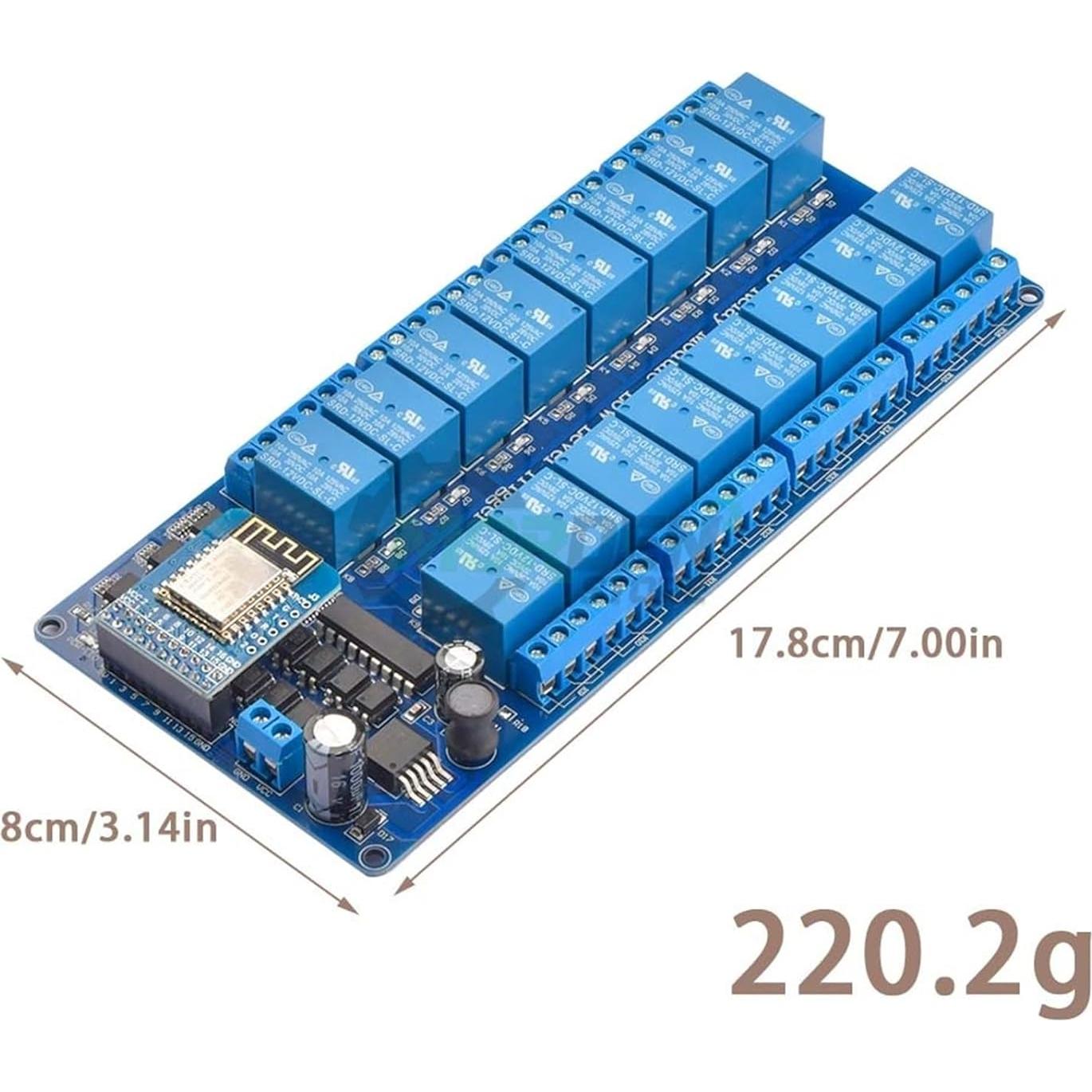 Módulo de Relé WiFi 16 Canales 5V/12V ESP8266 JGEMZIXXM