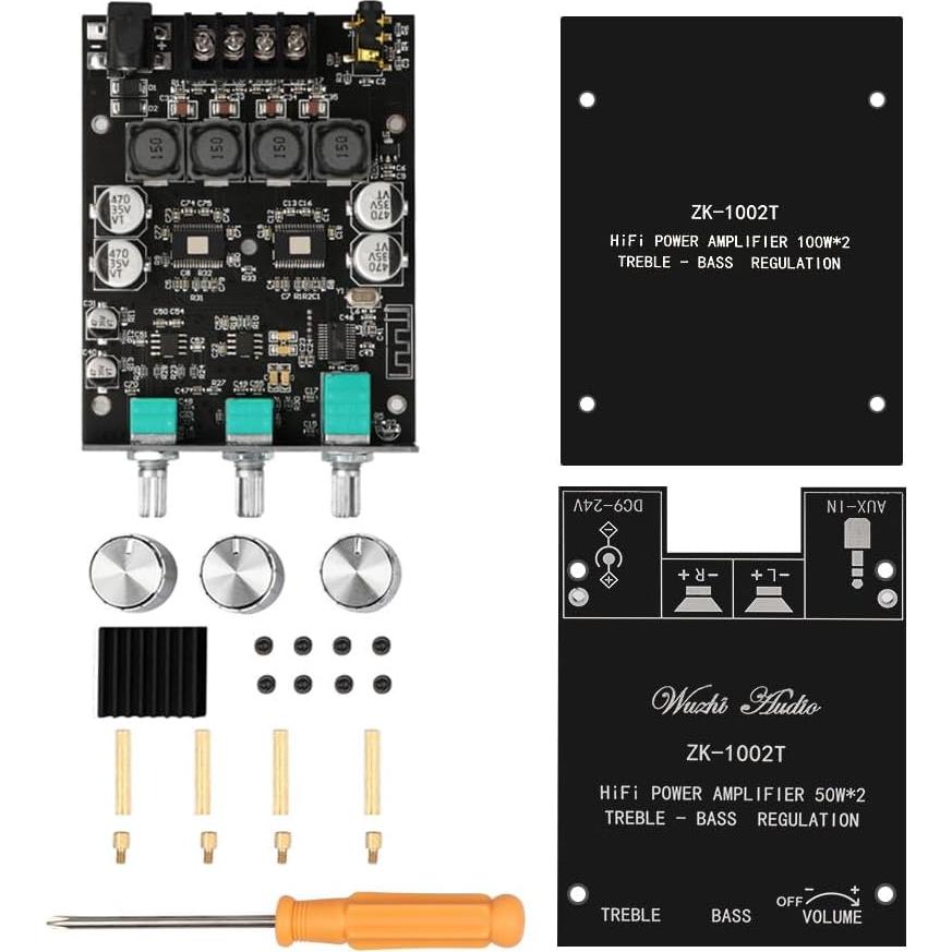 Amplificador Bluetooth ZK-1002T 2.0CH 200W Control Agudos y Graves