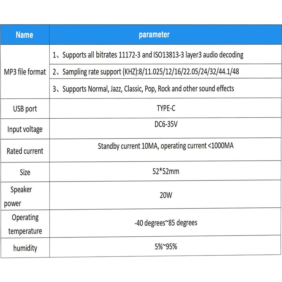 Módulo de Voz JRGKJCP CH9311-FL 20W USB MP3 8MB