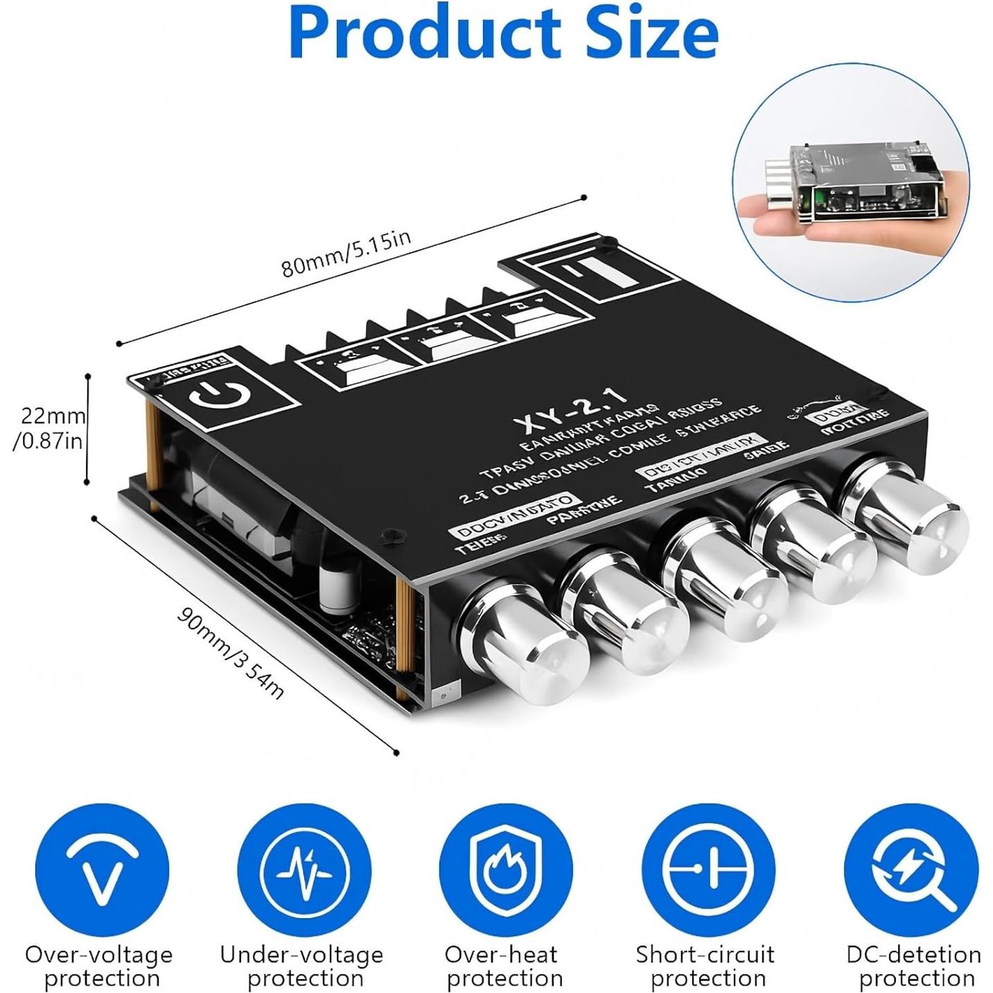 Amplificador Bluetooth 5.0 Romicta ZY-2.1 200W HiFi 2.1 Canales