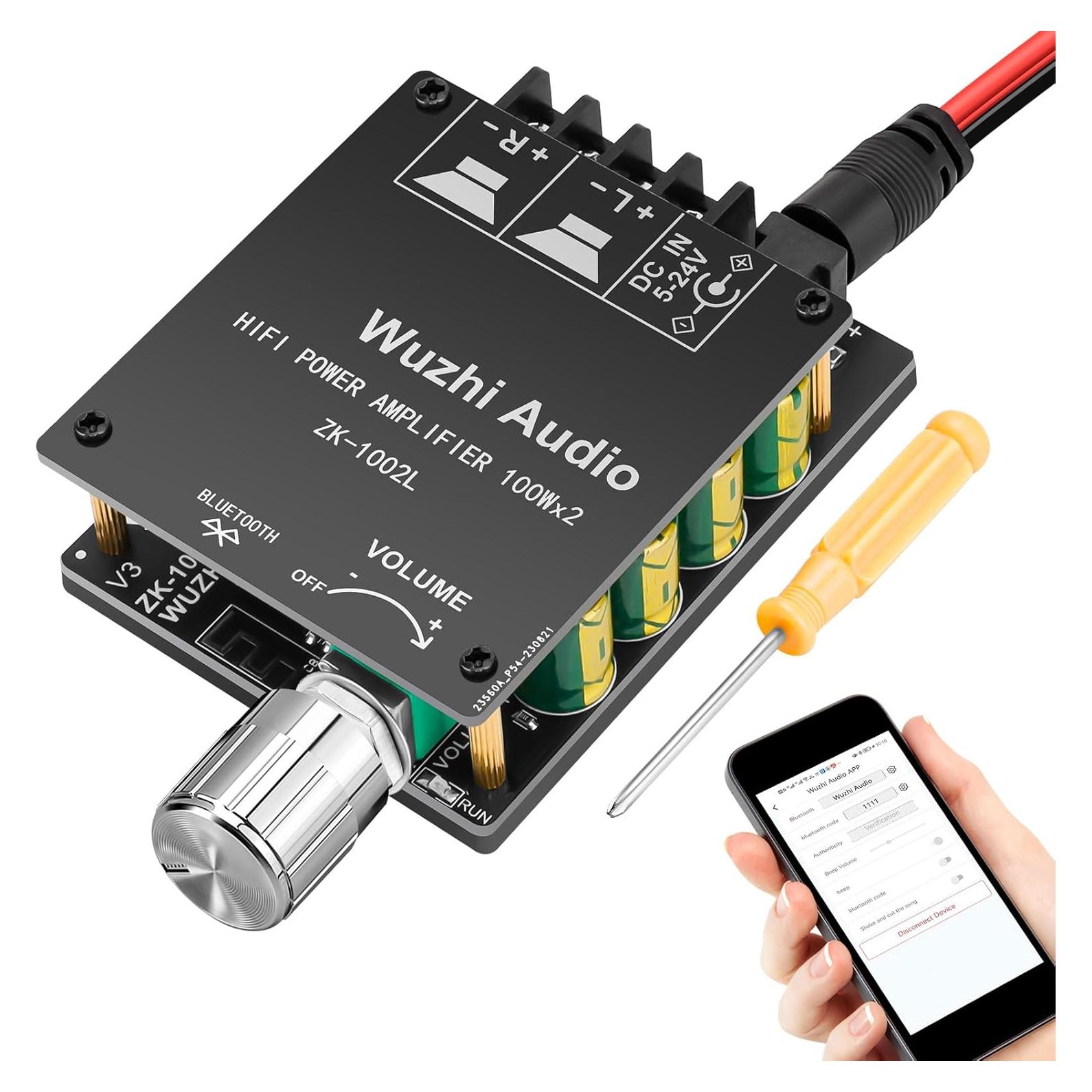 Mini Placa Amplificadora Bluetooth MakerHawk ZK-1002L 2X100W