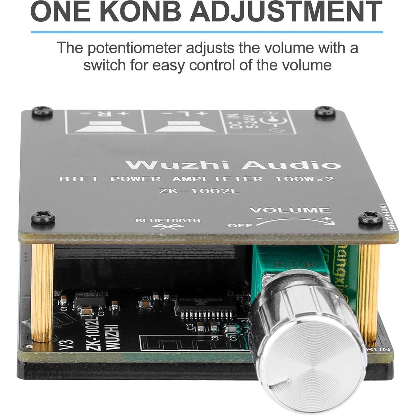 Mini Placa Amplificadora Bluetooth MakerHawk ZK-1002L 2X100W