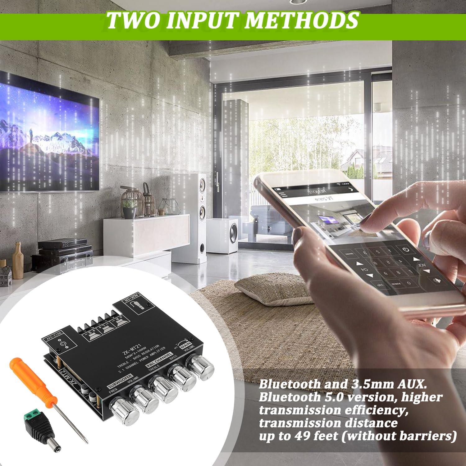 Amplificador Bluetooth 2.1 EPLZON ZK-MT21 50W+100W con Control de Agudos y Graves