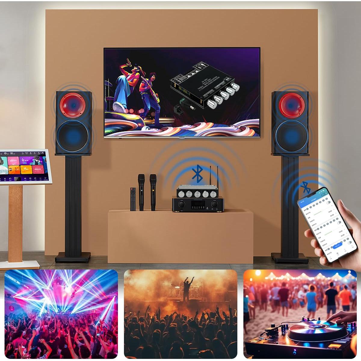 Amplificador de Audio Bluetooth JR-TB21 2.1CH 50W+100W