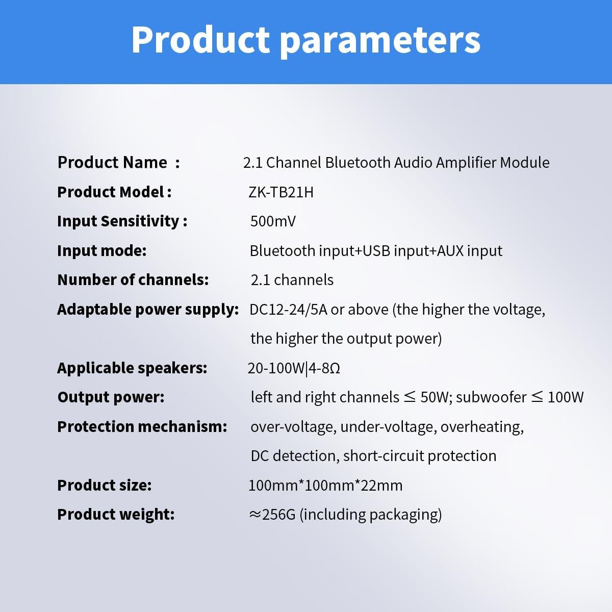 Amplificador de Audio Bluetooth JR-TB21 2.1CH 50W+100W