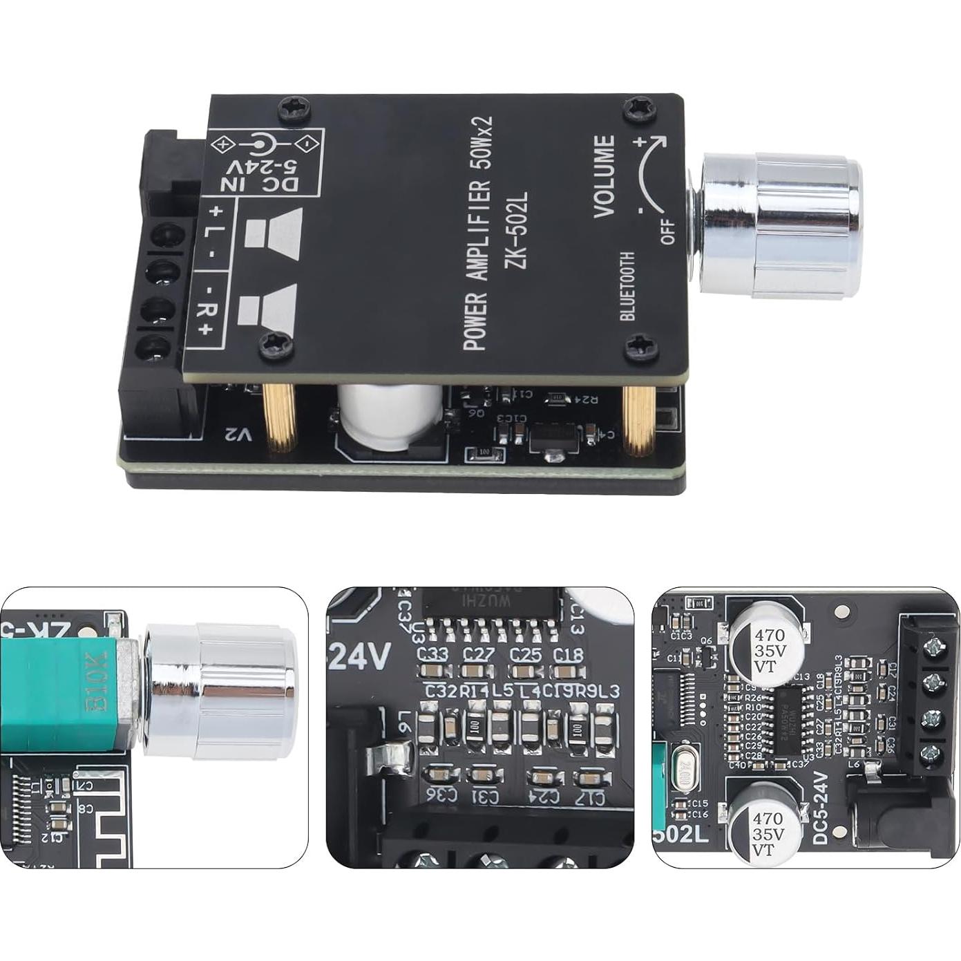 Amplificador Bluetooth 50W x 2 ZK-502L 5V-24V 2 Canales