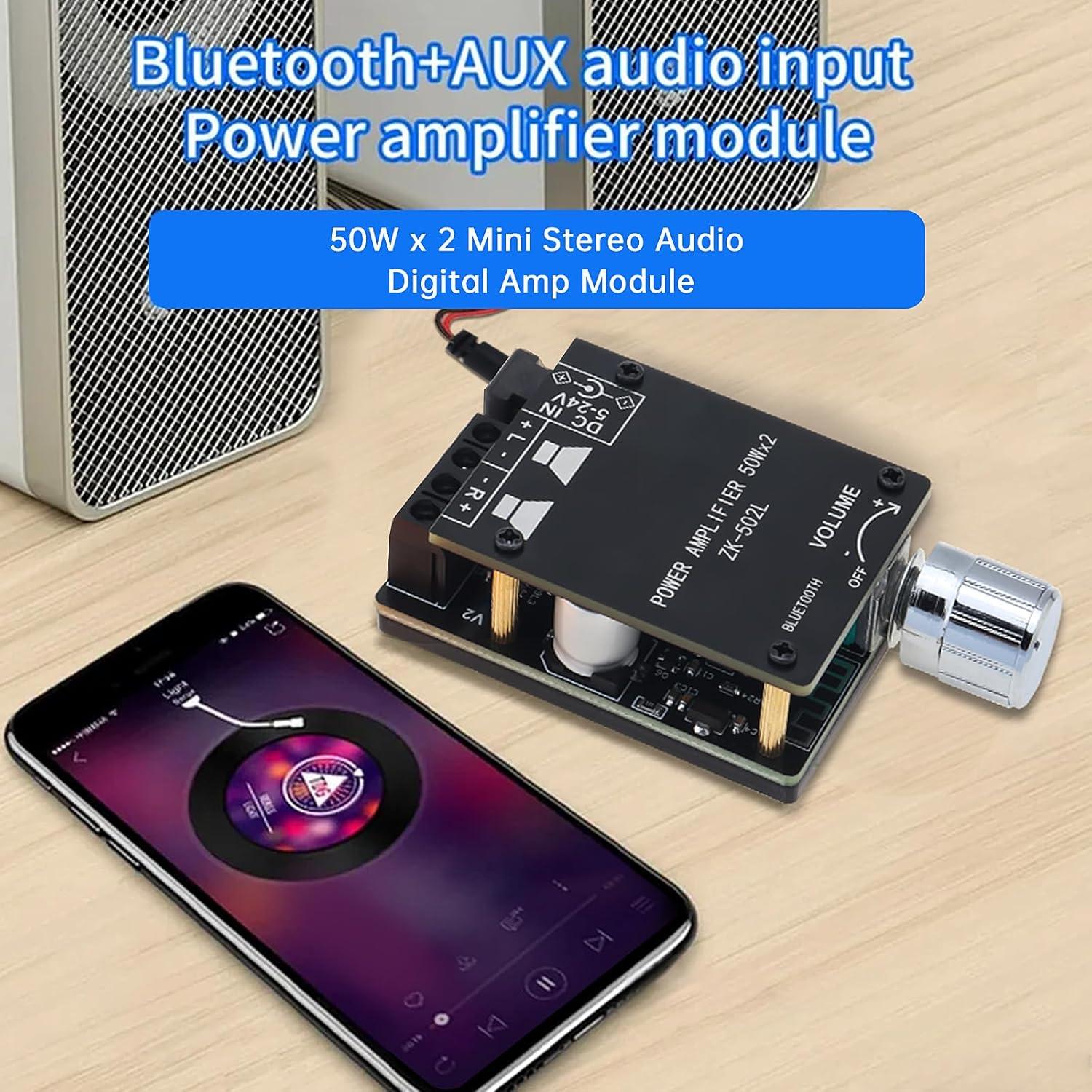 Amplificador Bluetooth 50W x 2 ZK-502L 5V-24V 2 Canales