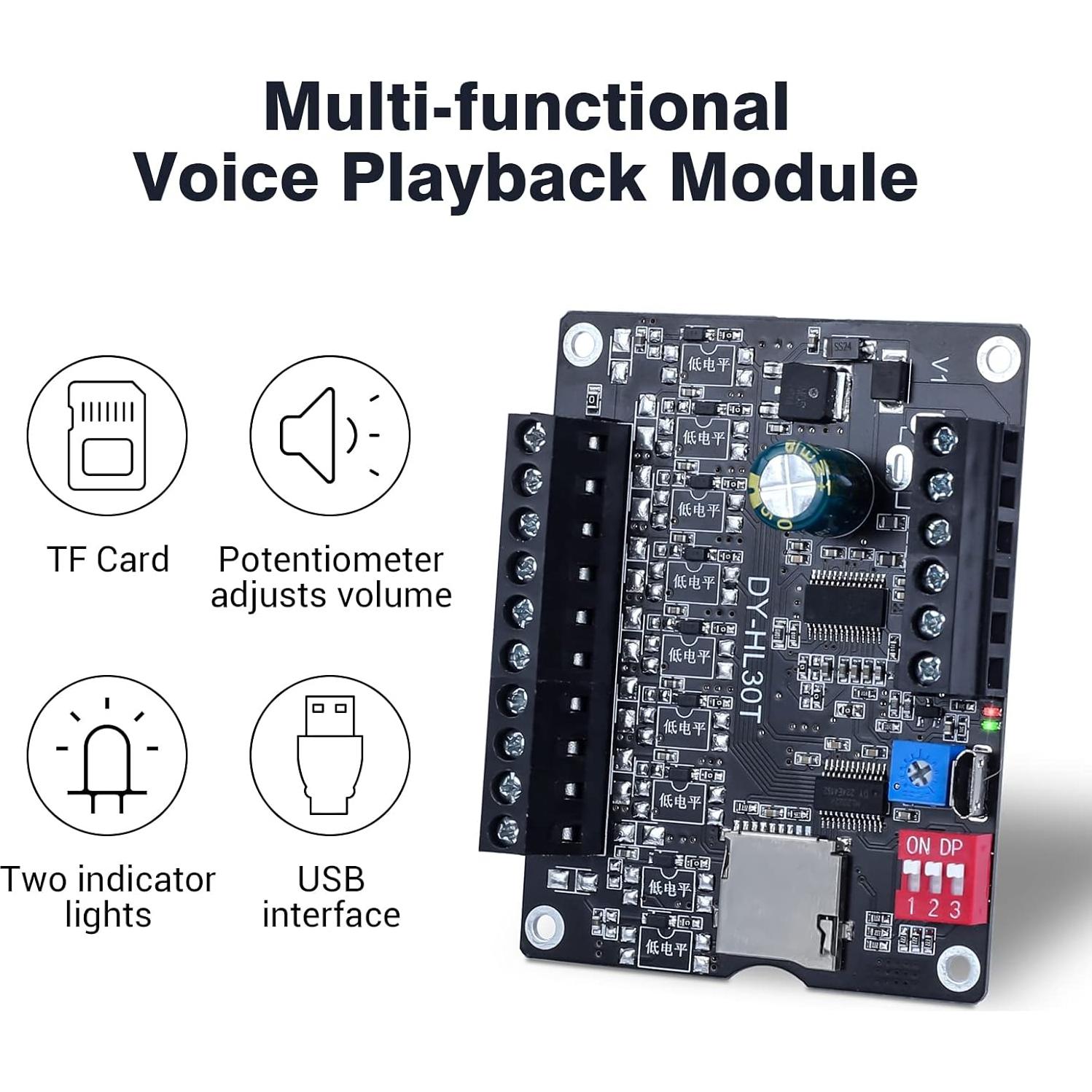 Módulo de Reproducción de Voz PEMENOL 30W MP3 con 9 Disparos