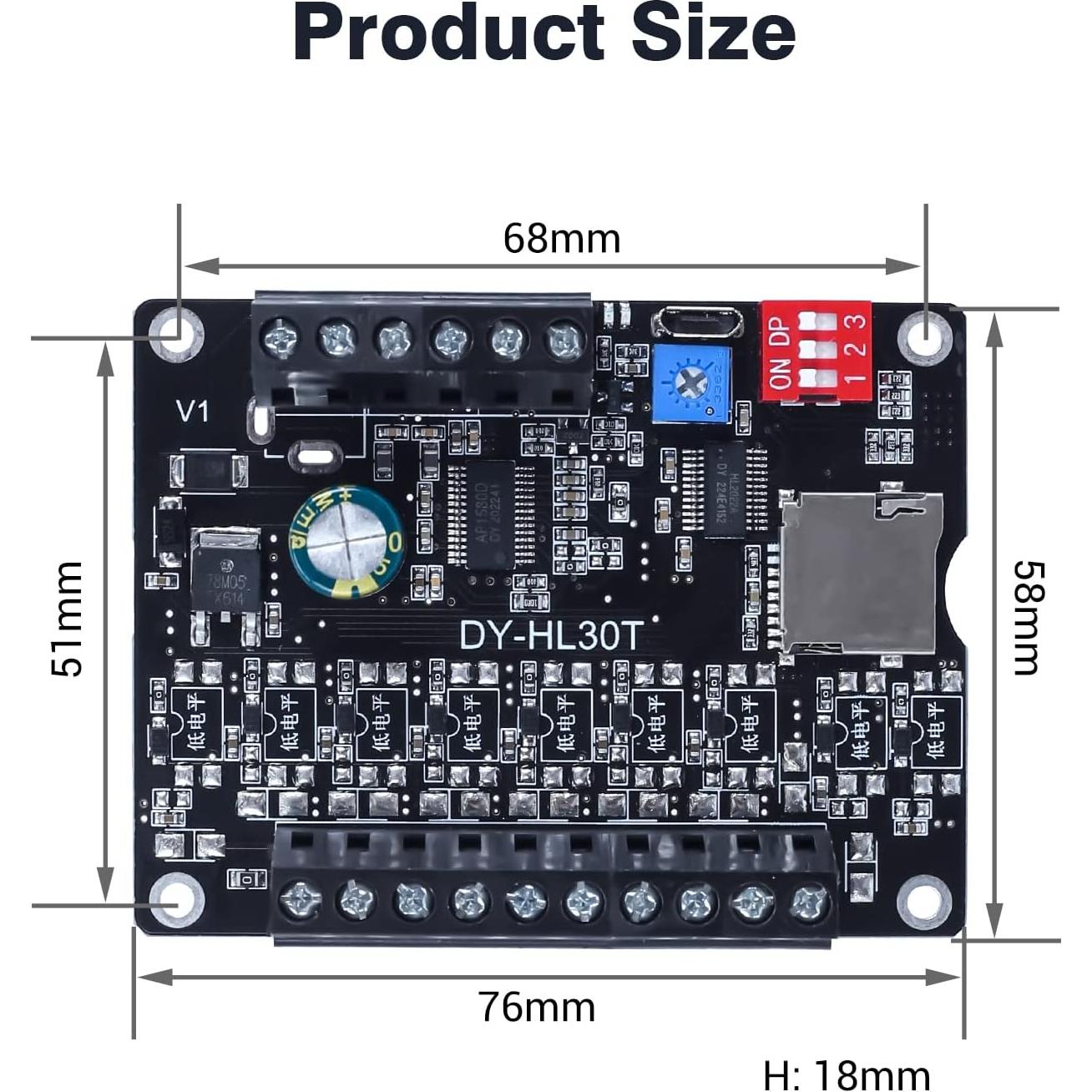 Módulo de Reproducción de Voz PEMENOL 30W MP3 con 9 Disparos