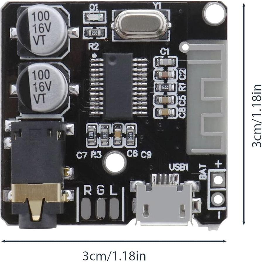 Placa Receptora de Audio Bluetooth 5.0 ECSiNG 4 Pcs 3x3cm