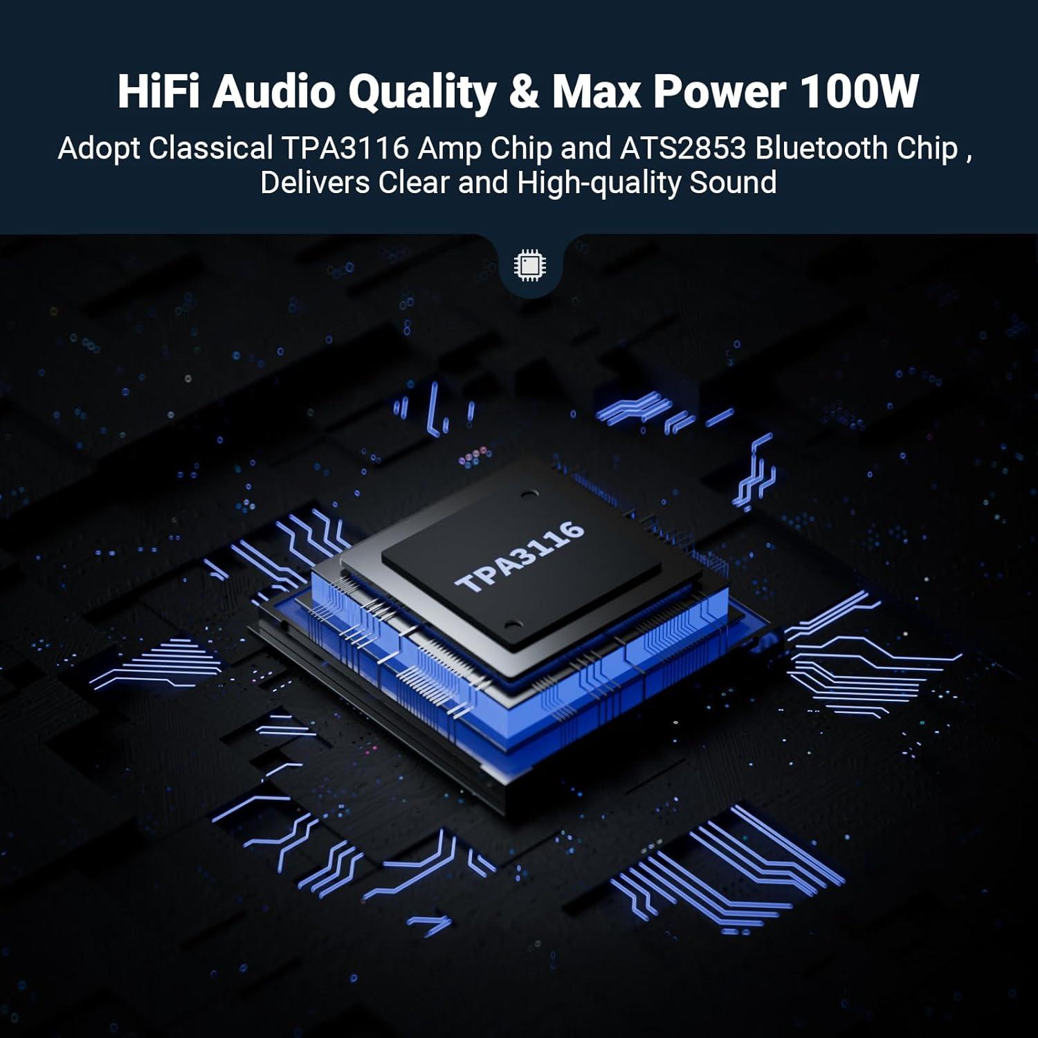 Mini Amplificador Bluetooth NEOHIPO BP10 100W Estéreo/AUX