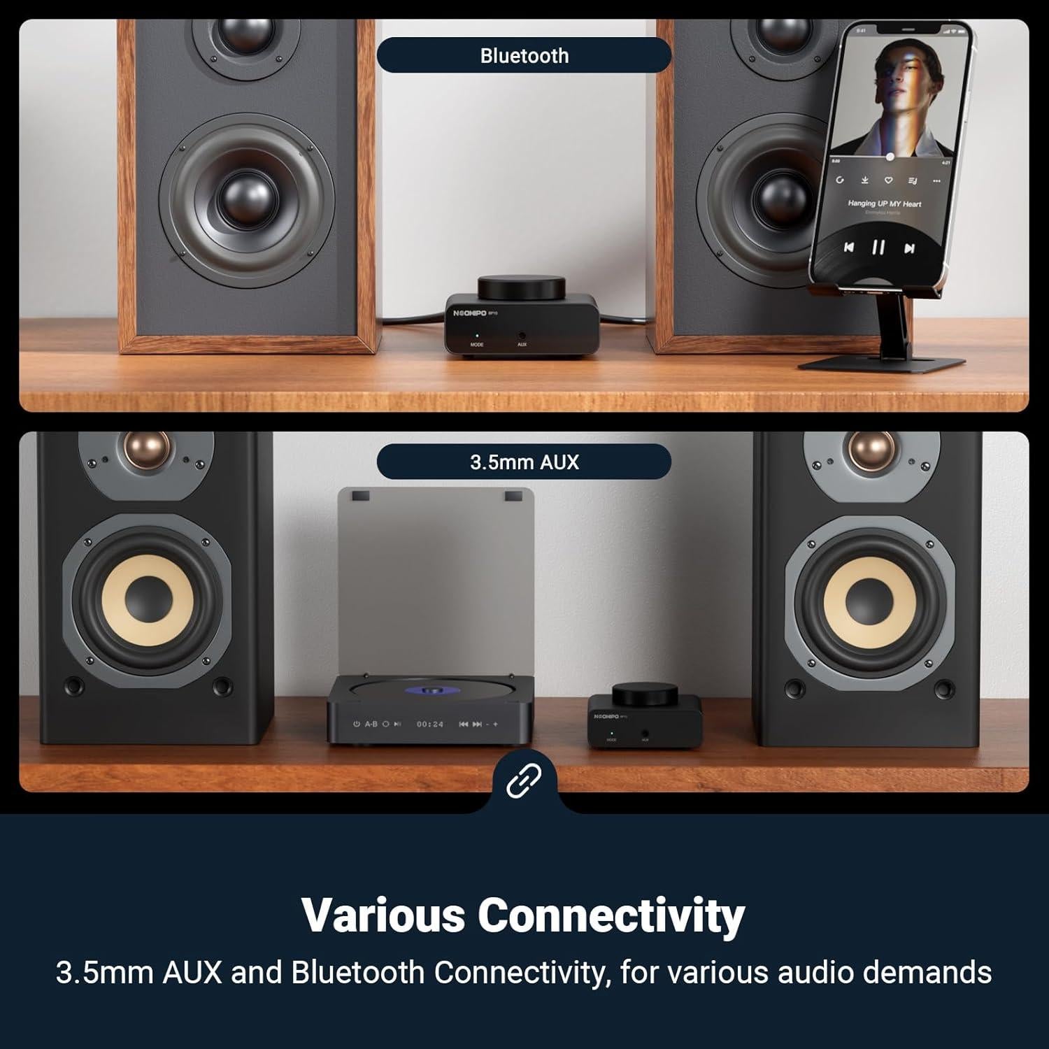 Mini Amplificador Bluetooth NEOHIPO BP10 100W Estéreo/AUX