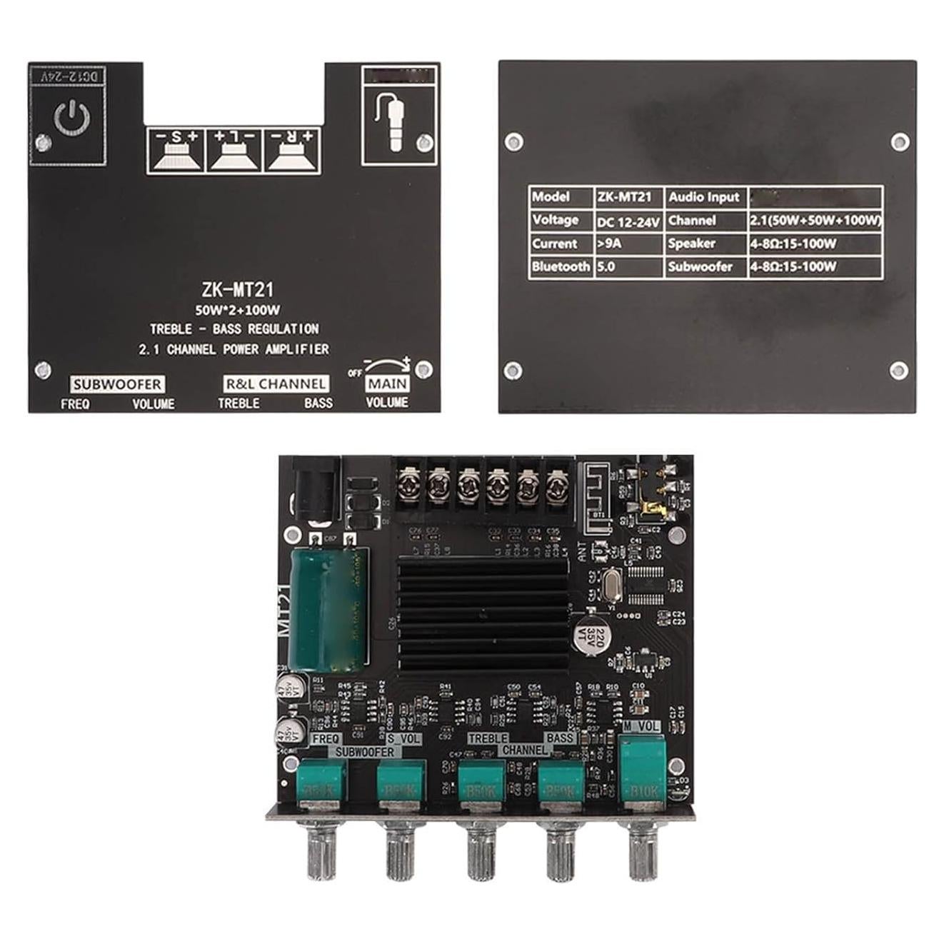 Placa Amplificador Bluetooth Sanpyl MT21 50W x2 + 100W 2.1 Canales