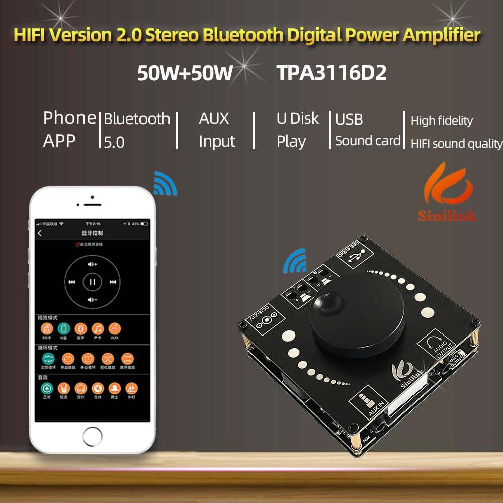 Amplificador Digital Bluetooth 5.0 HIFIDIY LIVE XY-AP50H 2x50W