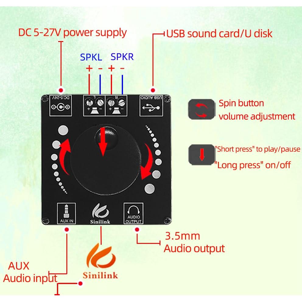 Amplificador Digital Bluetooth 5.0 HIFIDIY LIVE XY-AP50H 2x50W