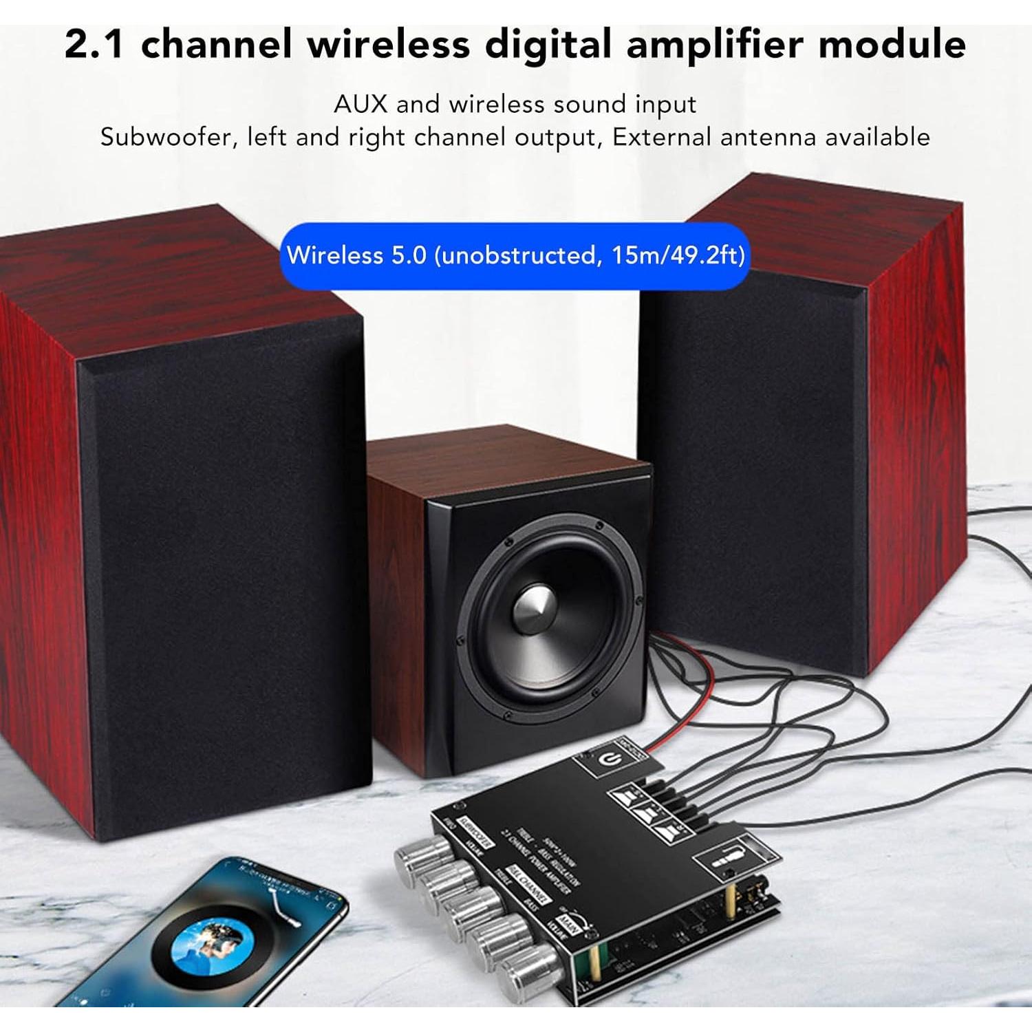 Placa Amplificador Potencia Bluetooth 5.0 GOSHYDA 2.1 Canales
