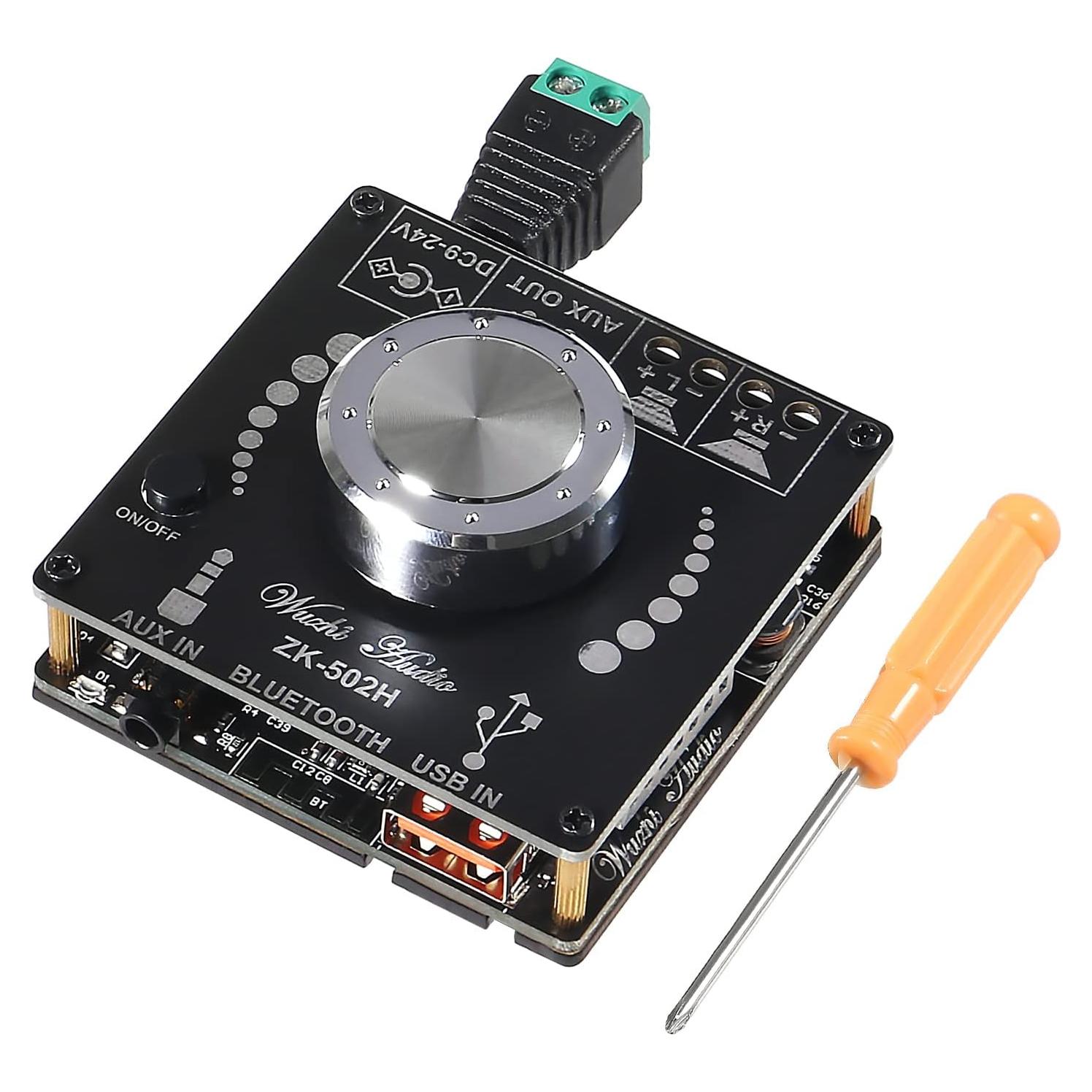 Amplificador Bluetooth Diitao ZK-502H 50W Doble Canal AUX/USB