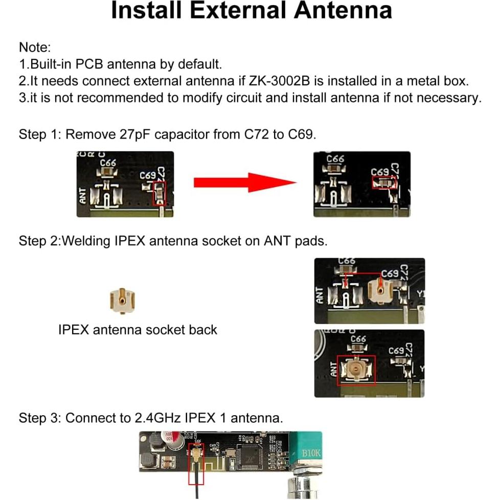 Módulo Amplificador DONGKER ZK-3002B 300W+300W Bluetooth 2.0