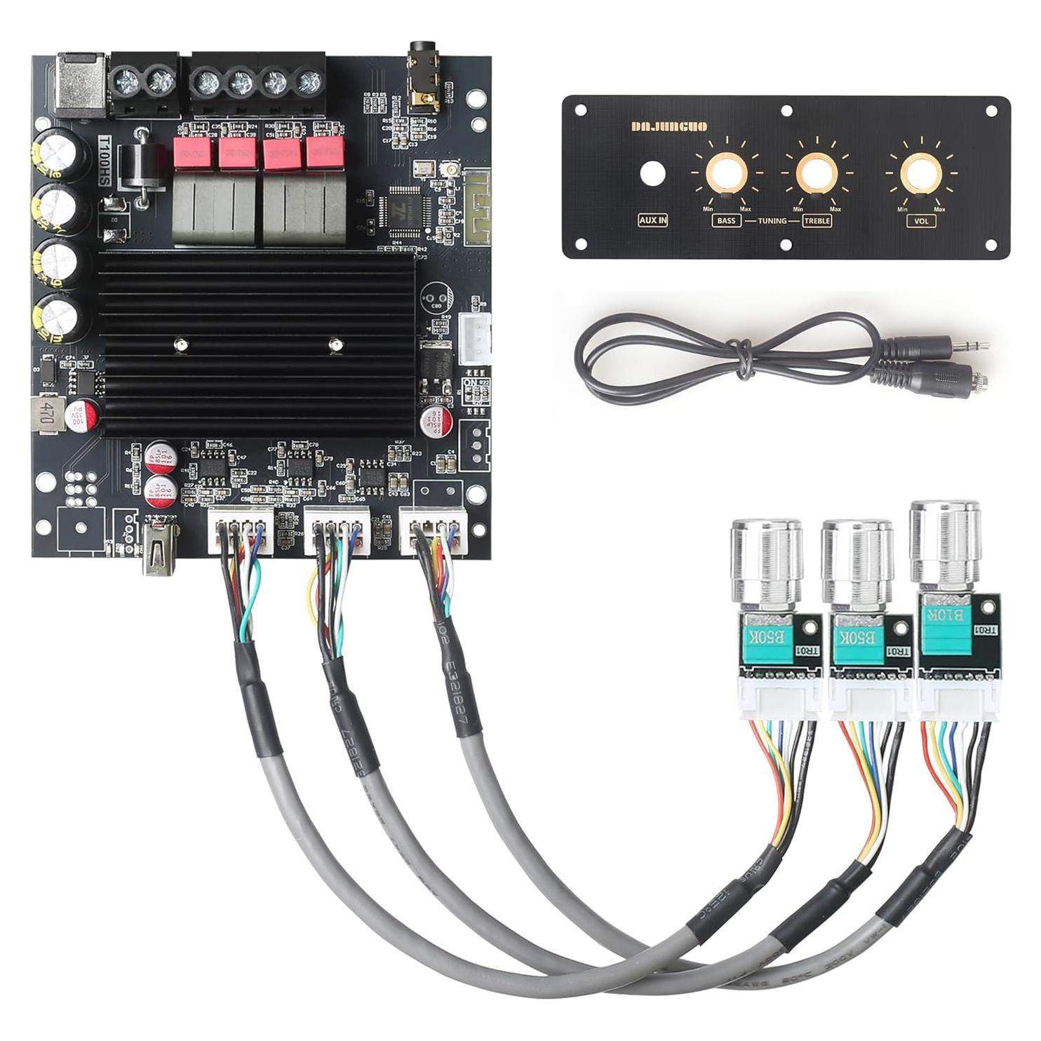 Amplificador de Potencia T100HS-W 100W+100W Bluetooth 12V-30V