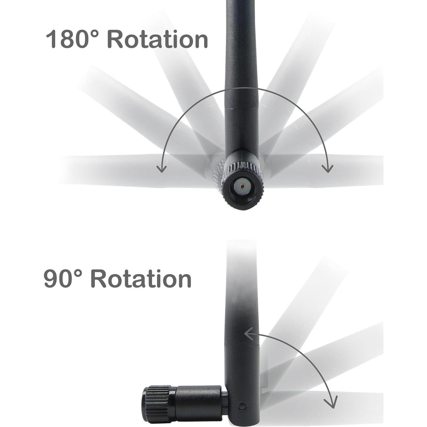 Antena WiFi Doble Banda 3dBi Doimi RP-SMA Macho Paquete de 4
