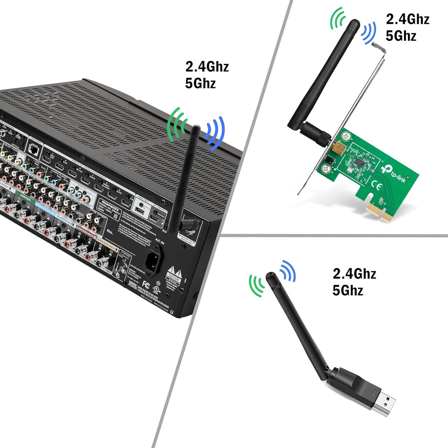 Antena WiFi Doble Banda 3dBi Doimi RP-SMA Macho Paquete de 4