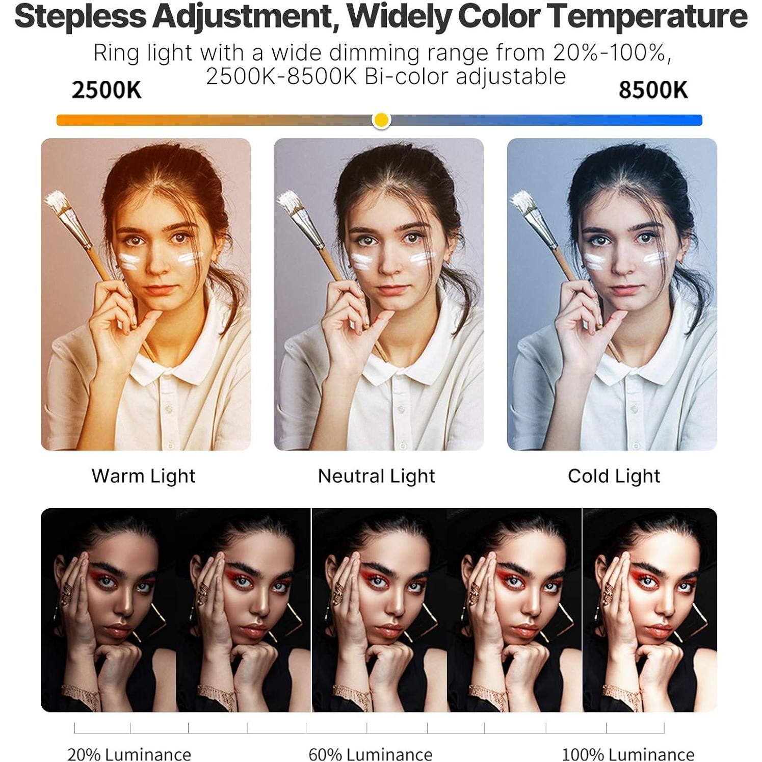 Rig de Video PICTRON U200 con Luz LED Anular y Estabilizador