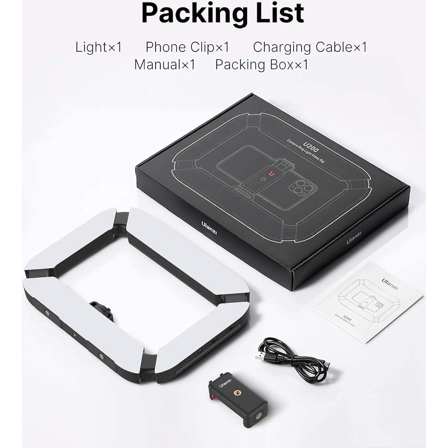 Rig de Video PICTRON U200 con Luz LED Anular y Estabilizador