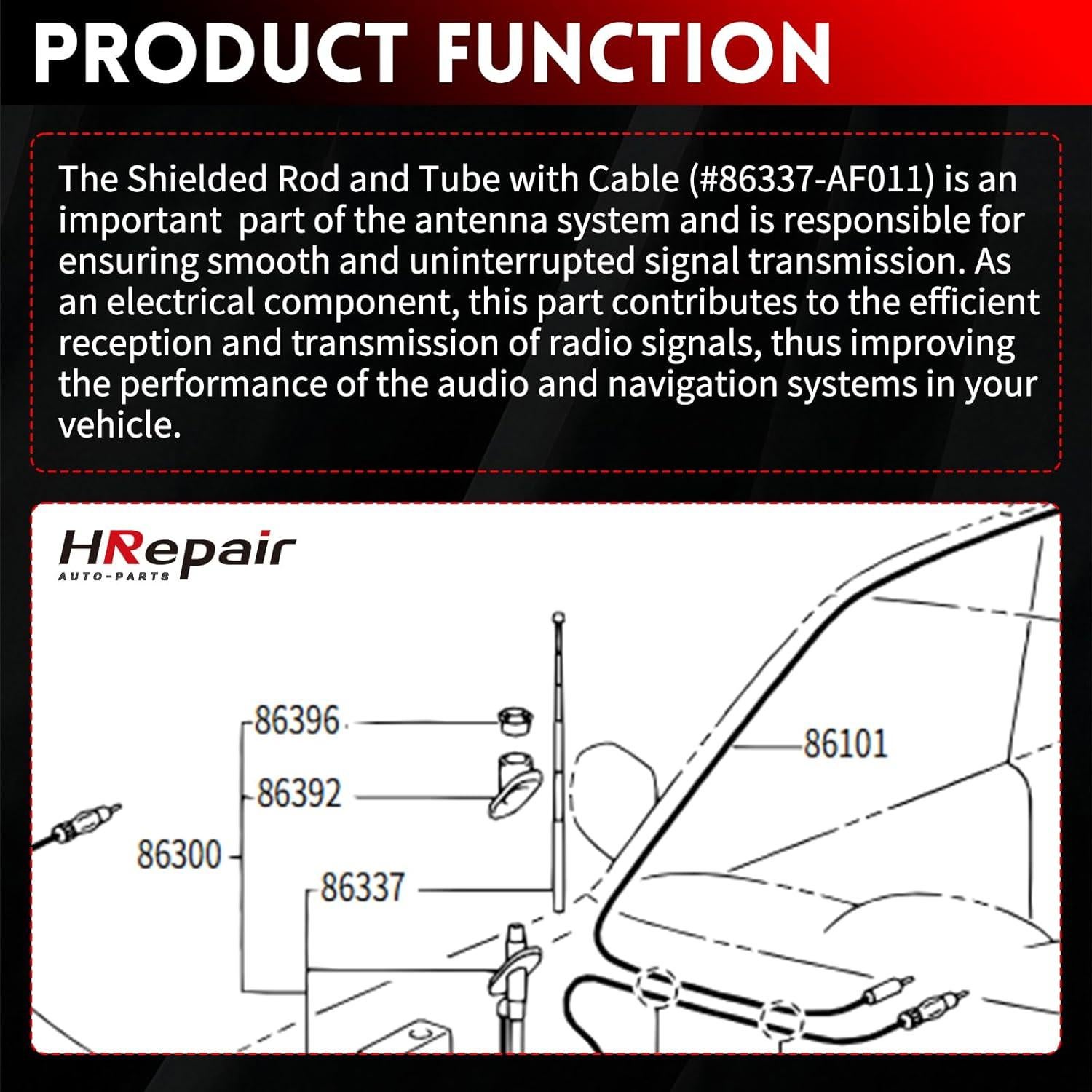 Mástil de Antena HRepair para Toyota Sequoia 2001-2007