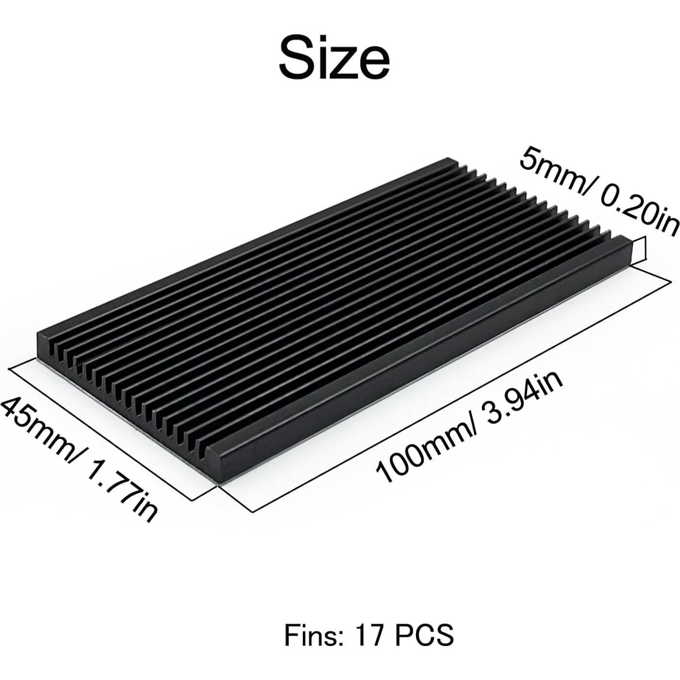 Disipador de Calor de Aluminio Awxlumv 100x45x5mm 2 Pcs