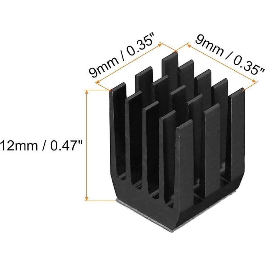 Disipador de Calor de Aluminio MECCANIXITY 22 Pcs 9x9x12mm Negro