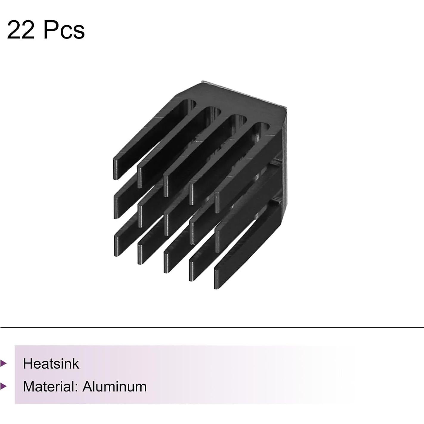 Disipador de Calor de Aluminio MECCANIXITY 22 Pcs 9x9x12mm Negro